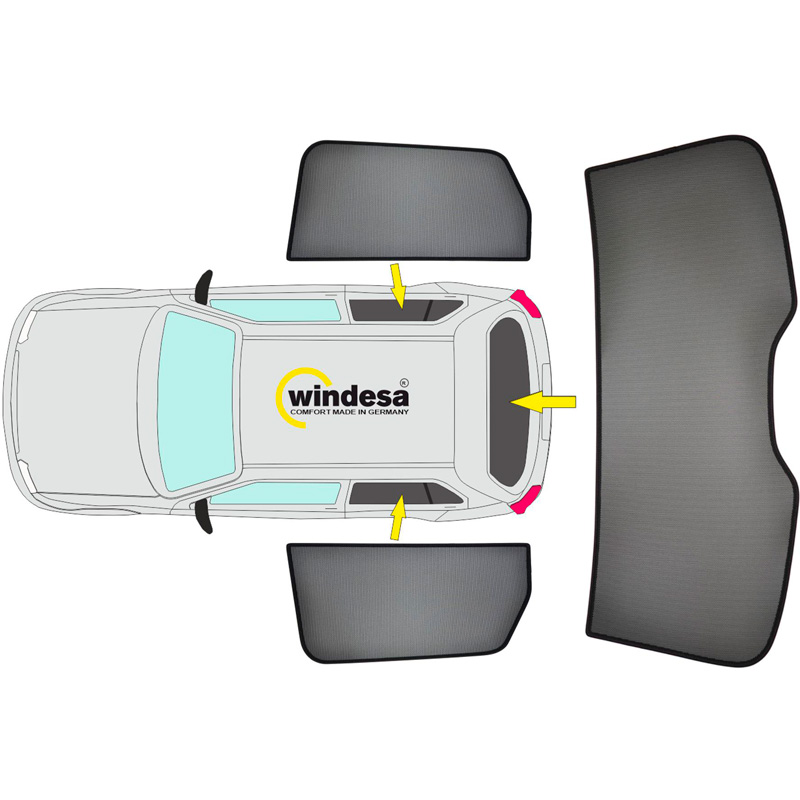 SunClip Zicht- & Zonwering  Toyota Yaris (P21) 2020- & Mazda 2 (KB) 2022-